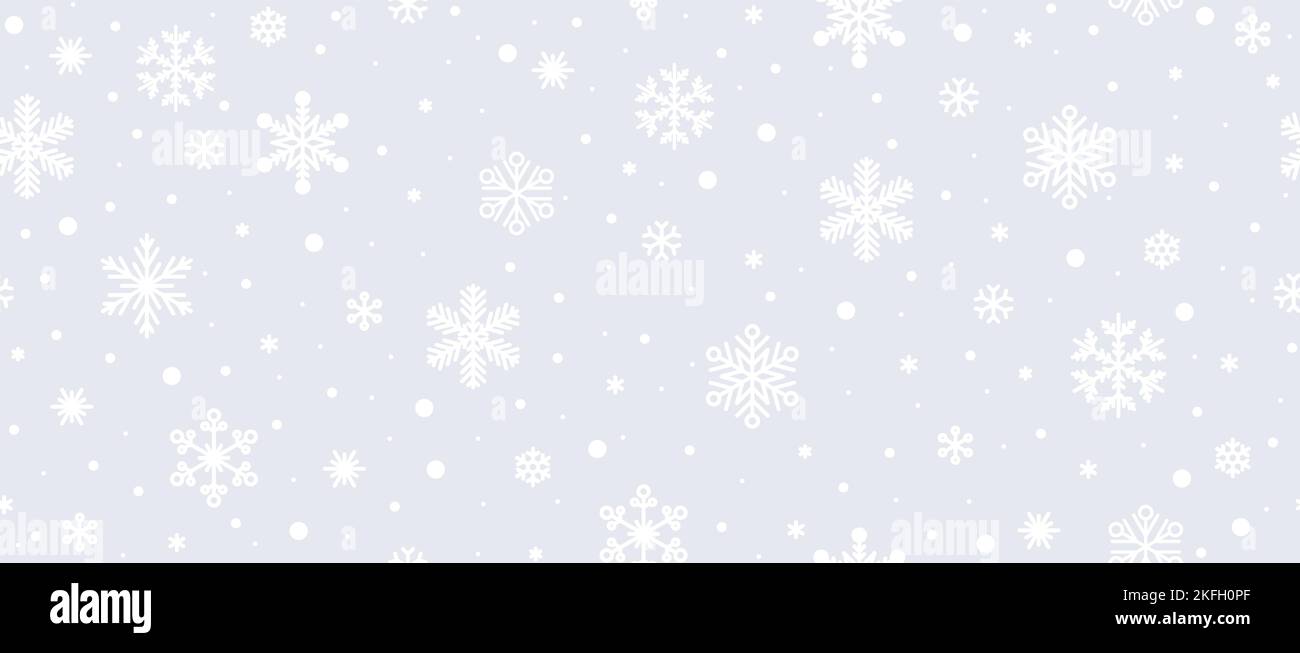 Seamless snowflakes background. Vector white snowflakes Christmas grey ...