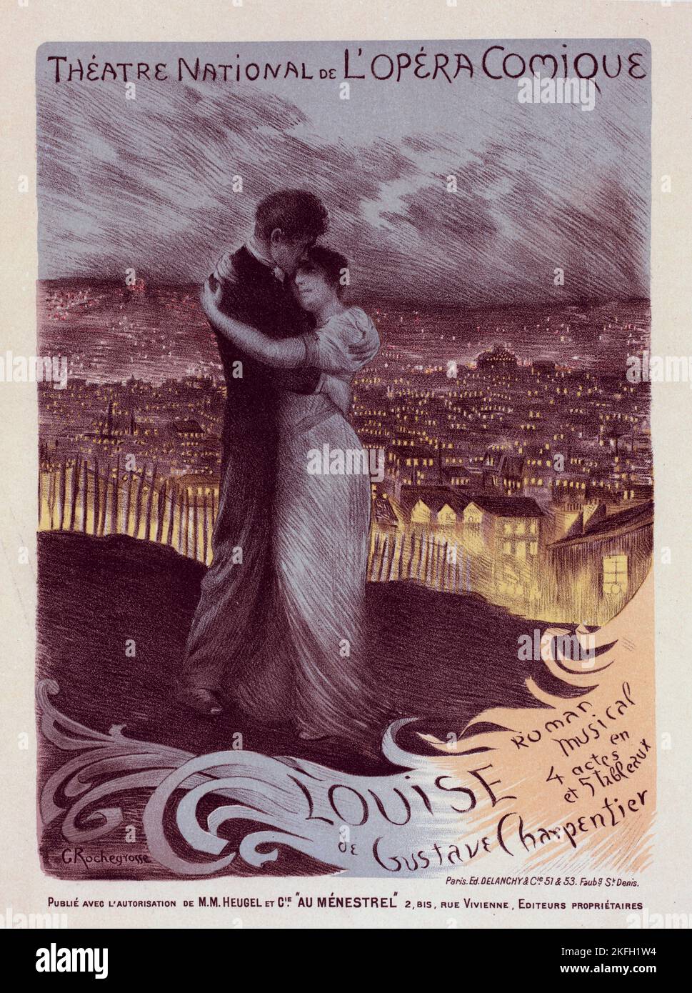 Affiche pour l&amp;#39;Opéra-Comique &amp;quot;Louise&amp;quot;., c1900. [Publisher: Imprimerie ...