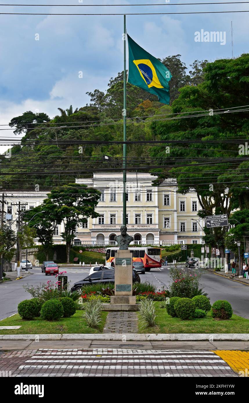 PETROPOLIS, RIO DE JANEIRO, BRAZIL - October 28, 2022: Bust of Admiral Barroso (Francisco Manuel Barroso, Baron of Amazonas) Stock Photo