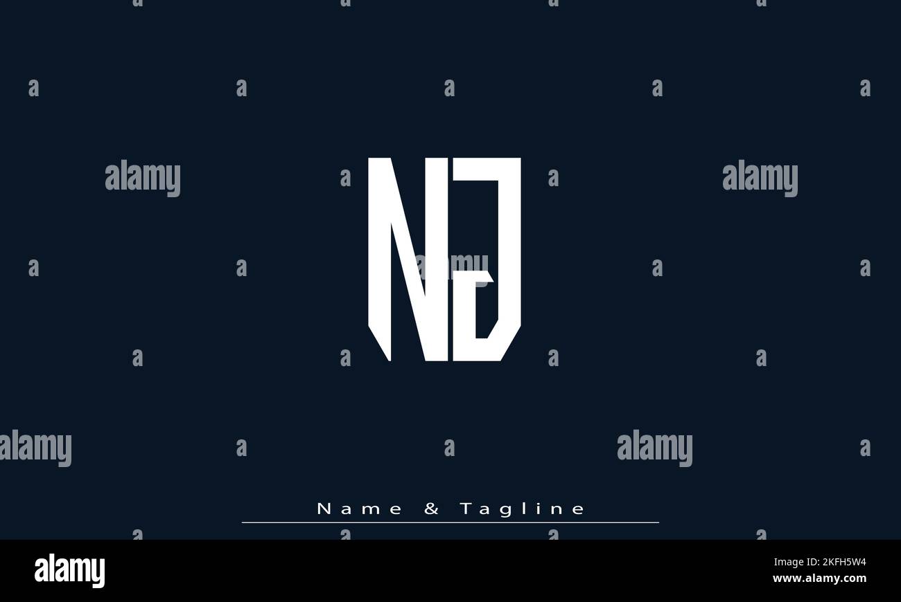 Alphabet letters Initials Monogram logo NJ , JN Stock Vector