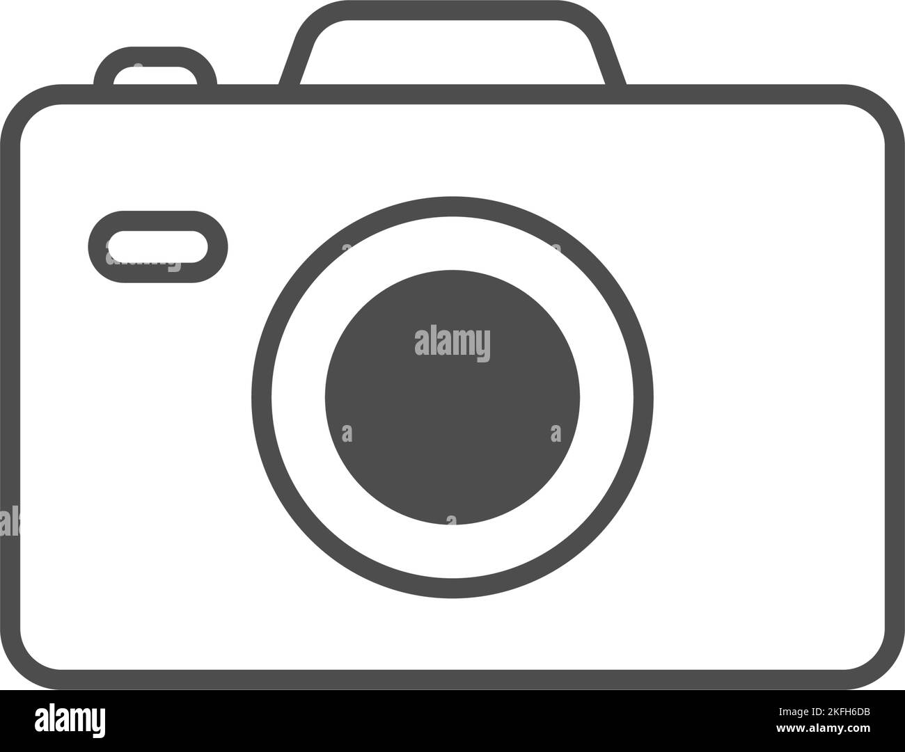 A camera icon isolated on a white background - concept of photography and online content Stock Vector