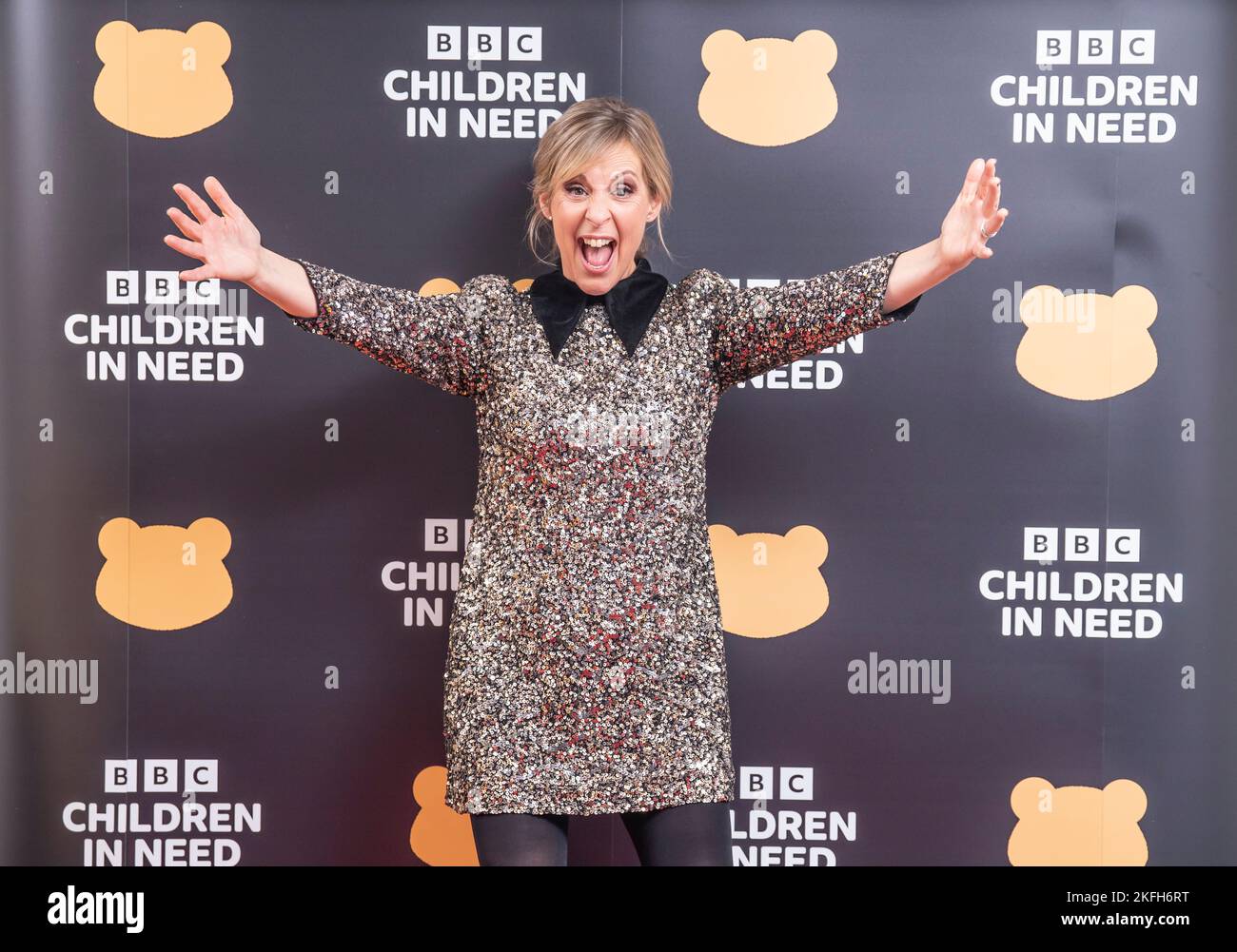 Mel Giedroyc at the BBC Children In Need telethon at BBC Studios in