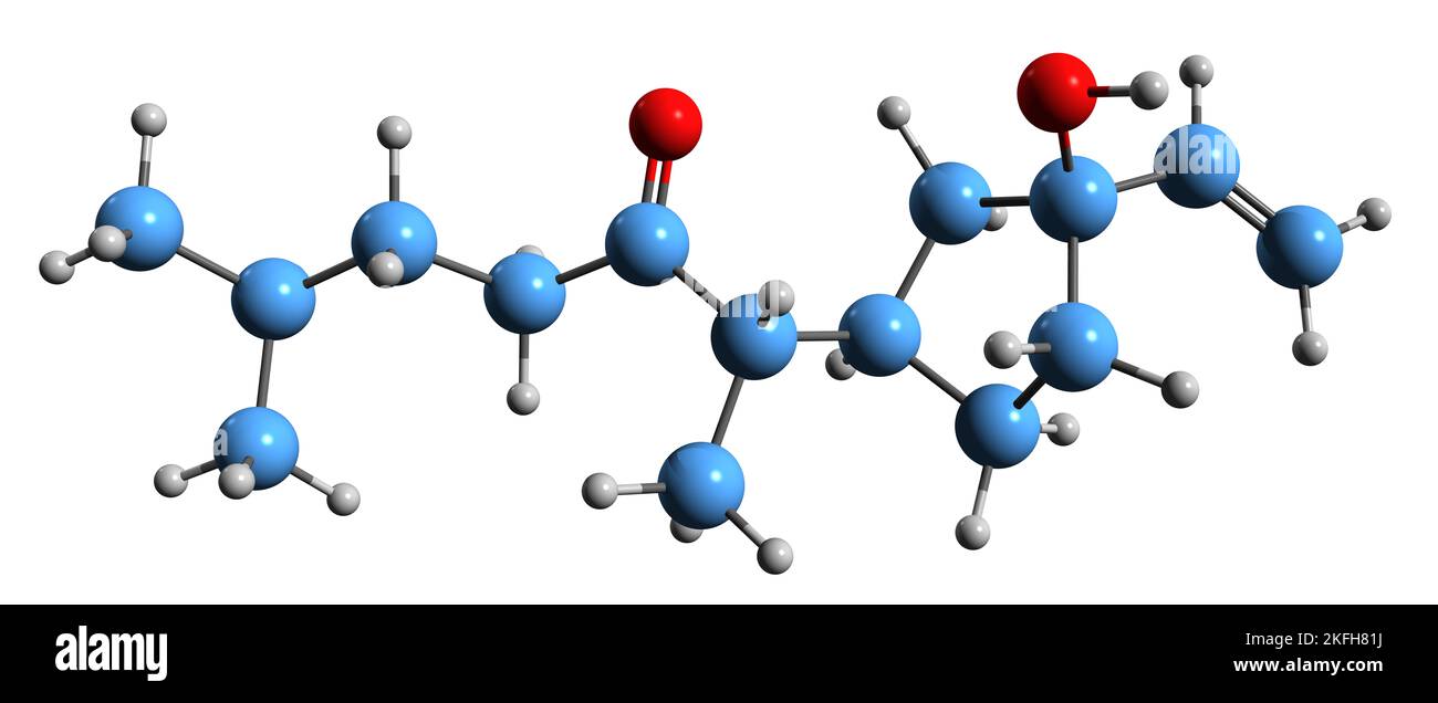 3D image of Davanone skeletal formula - molecular chemical structure of ...