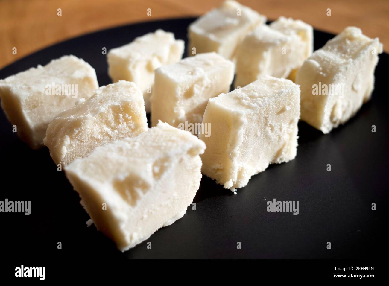 Homemade taro ice cubes. It's a traditional dessert in Taiwan. Stock Photo