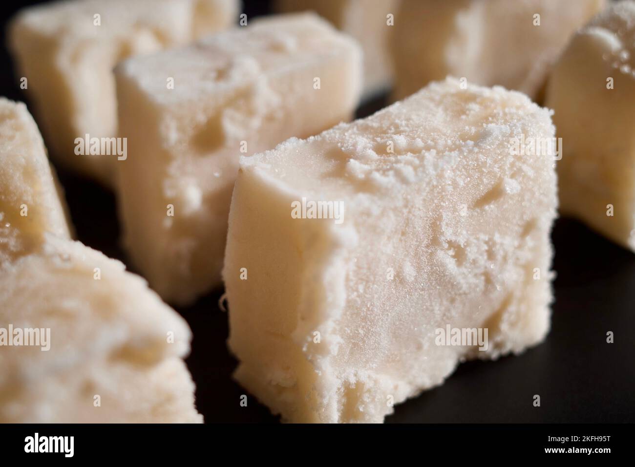 Homemade taro ice cubes. It's a traditional dessert in Taiwan. Stock Photo