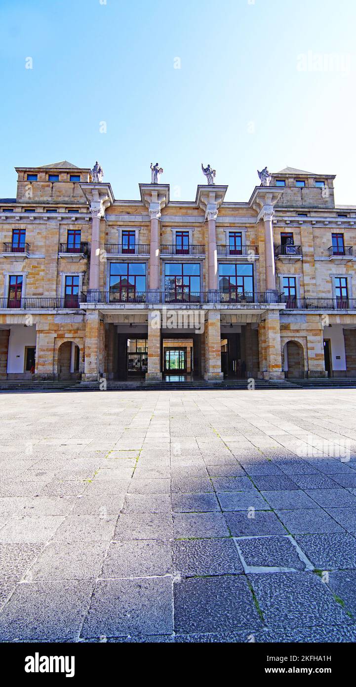 View of the Labor University of Gijón; Principality of Asturias, Asturias, Spain, Europe Stock Photo
