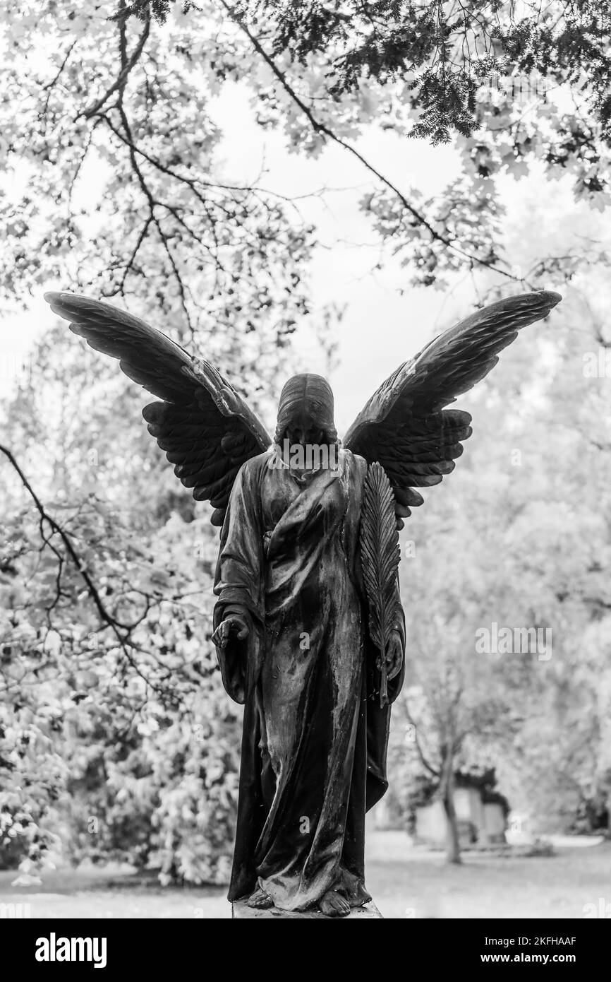An angel statue at the cemetery in Giessen, Germany Stock Photo