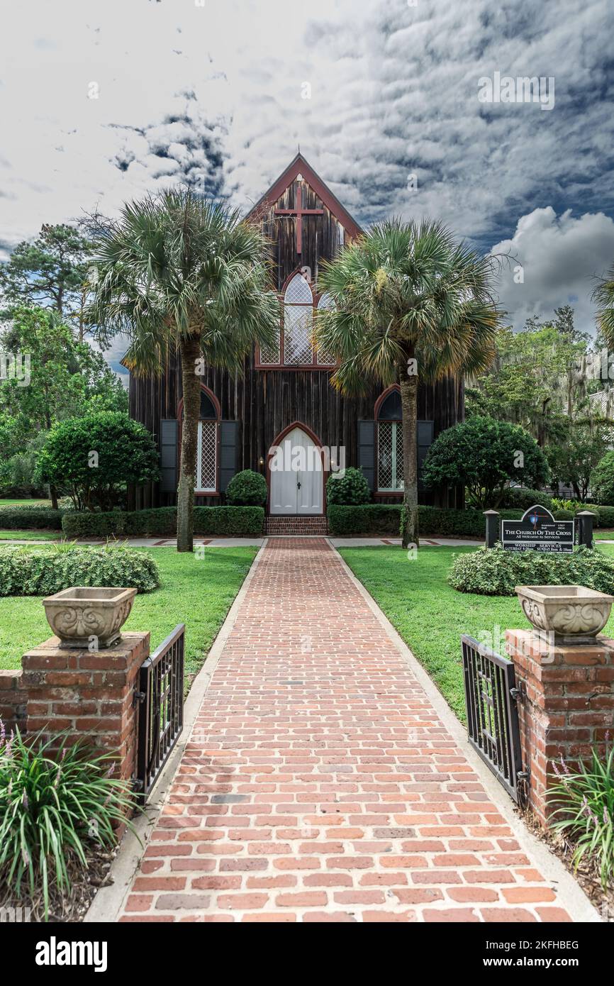 The historic Church of the Cross in Bluffton, South Carolina during the ...
