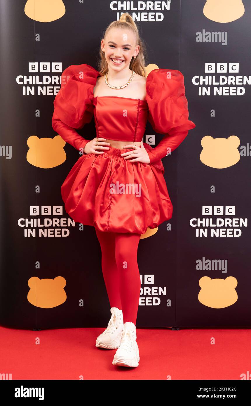 Freya Skye at the BBC Children In Need telethon at BBC Studios in Salford. Picture date: Friday November 18, 2022. Stock Photo