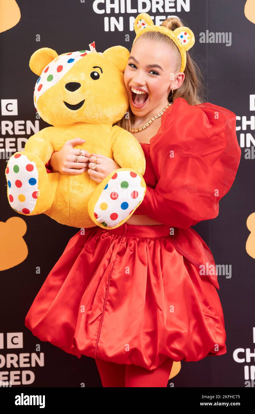Freya Skye at the BBC Children In Need telethon at BBC Studios in