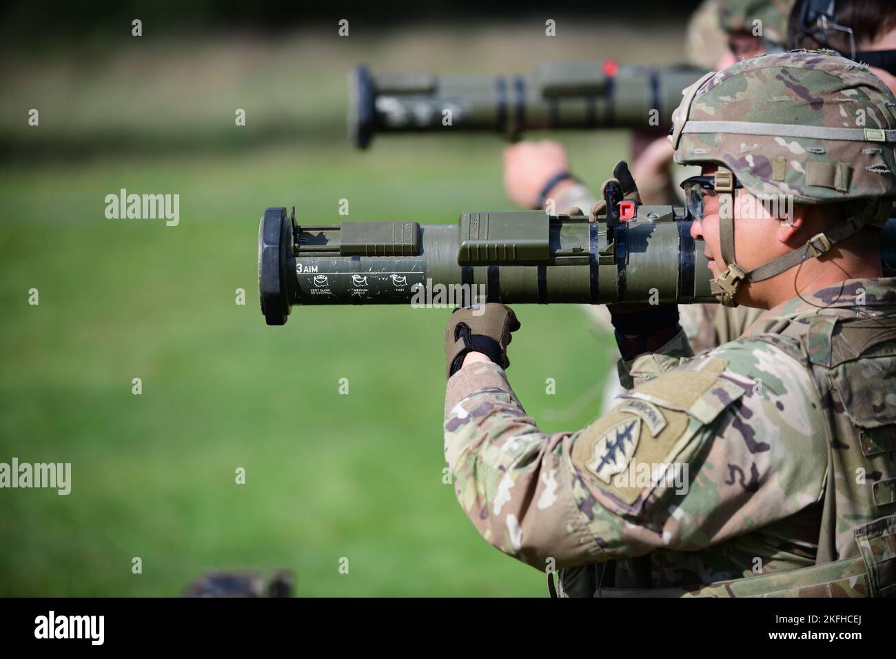 U.S. Soldiers assigned to 10th Special Forces Group train on the M136 ...