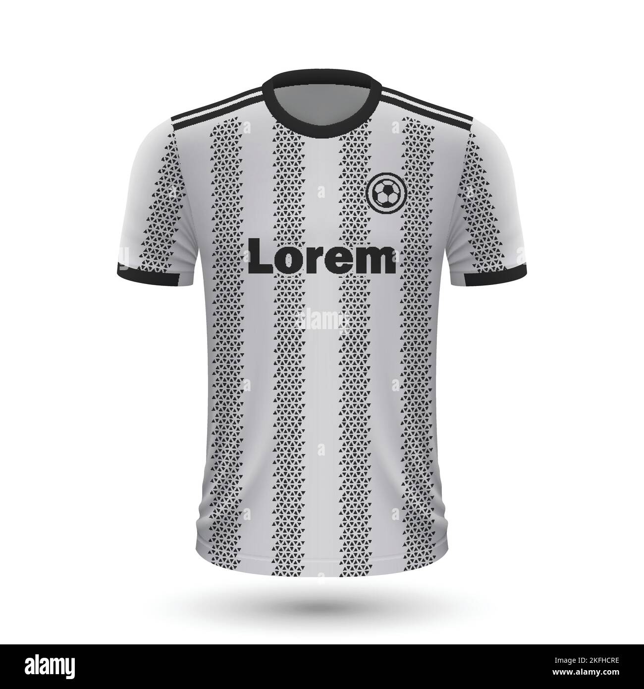 Realistic soccer shirt Juventus, jersey template for football kit 2022 Stock Vector