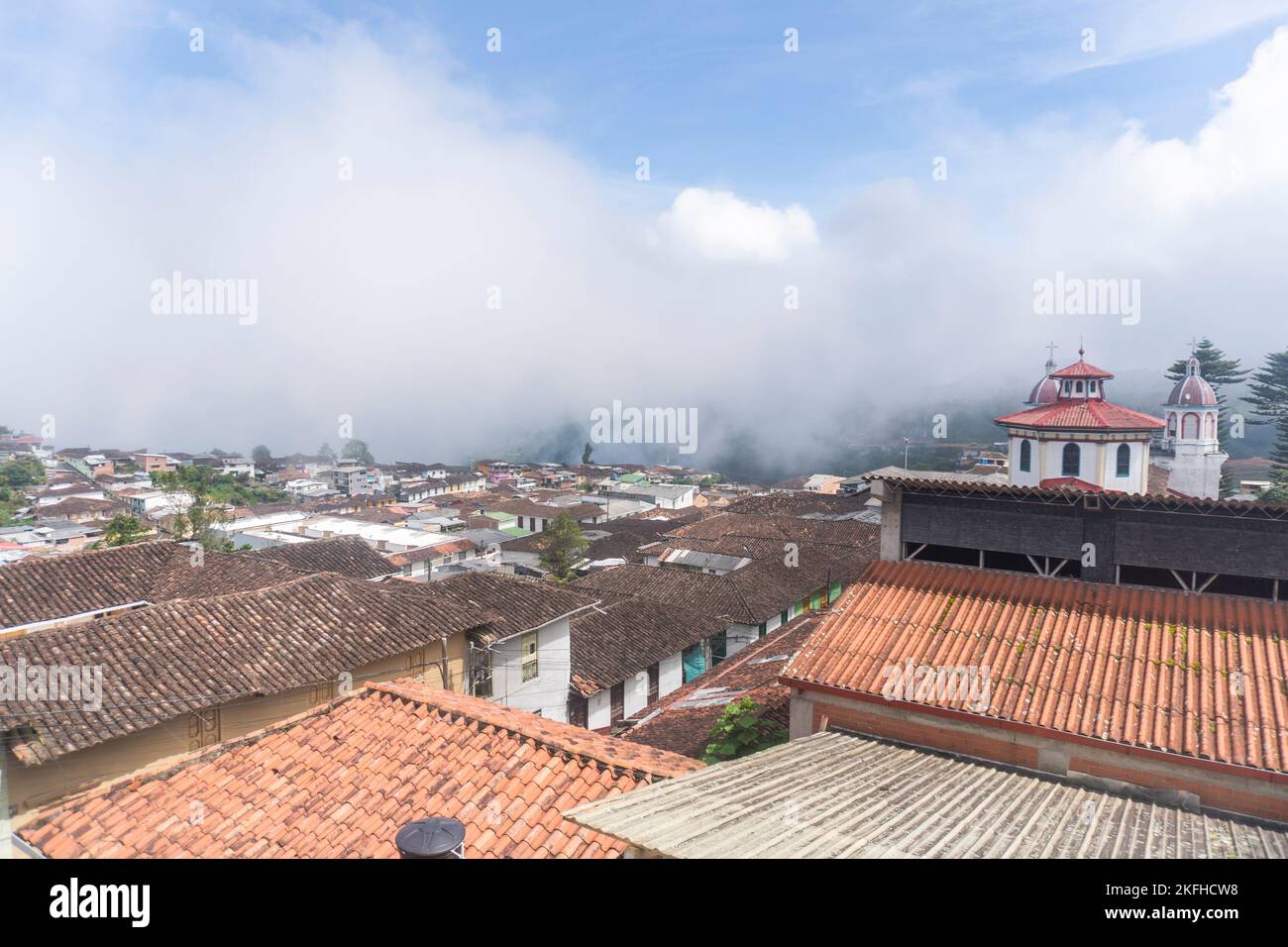 A panoramic view of Aguadas, Caldas in Colombia Stock Photo