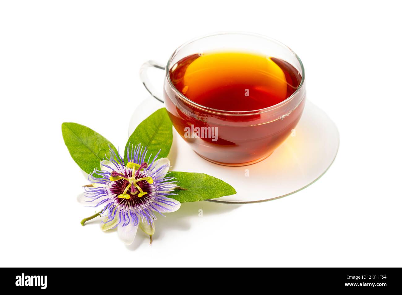 Herbal tea with passiflora caerulea plant Stock Photo Alamy