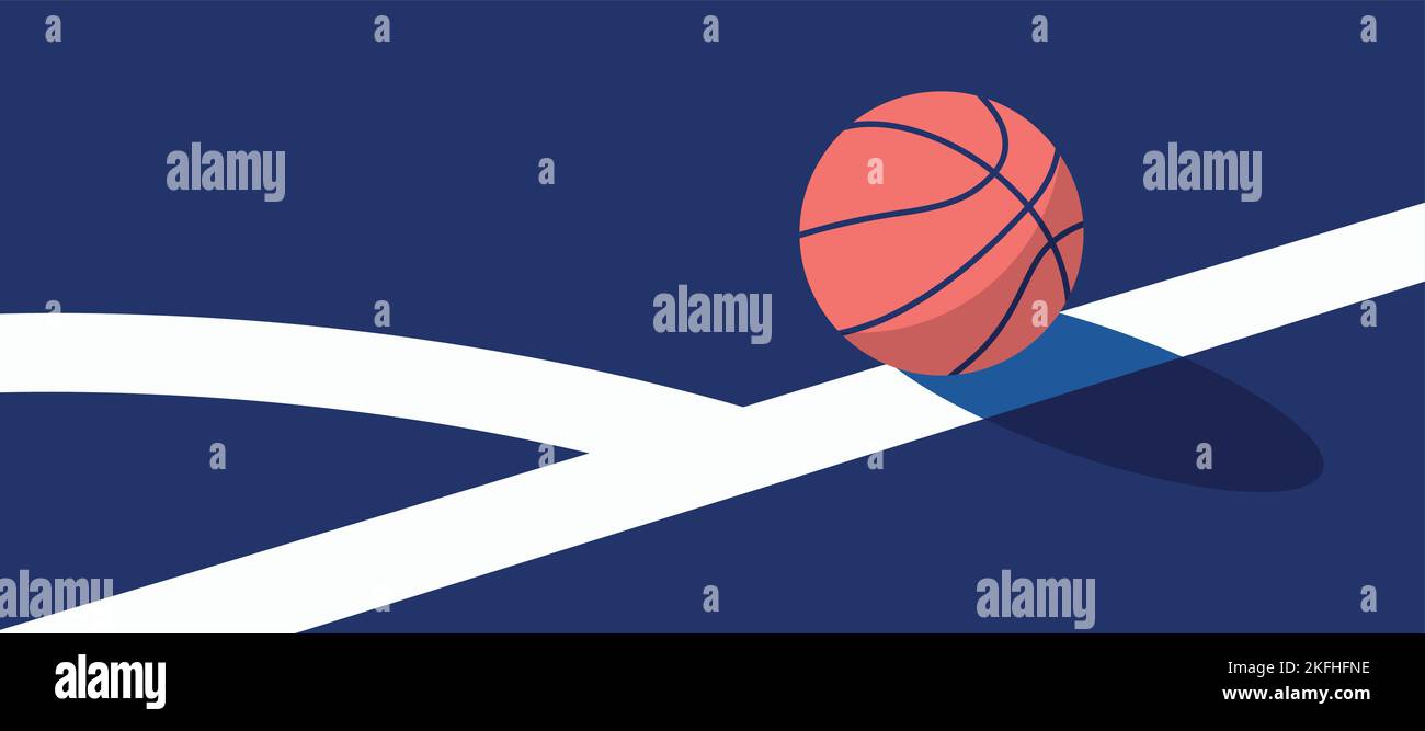 basketball ball in the air going to the hoop. Stock Vector
