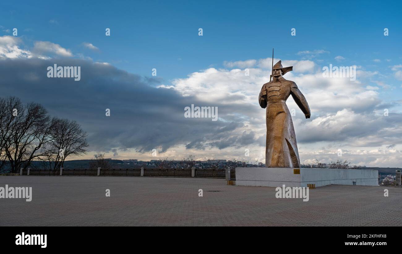 Monument to a soldier on Castle Hill in the city of Stavropol, Russia Stock Photo