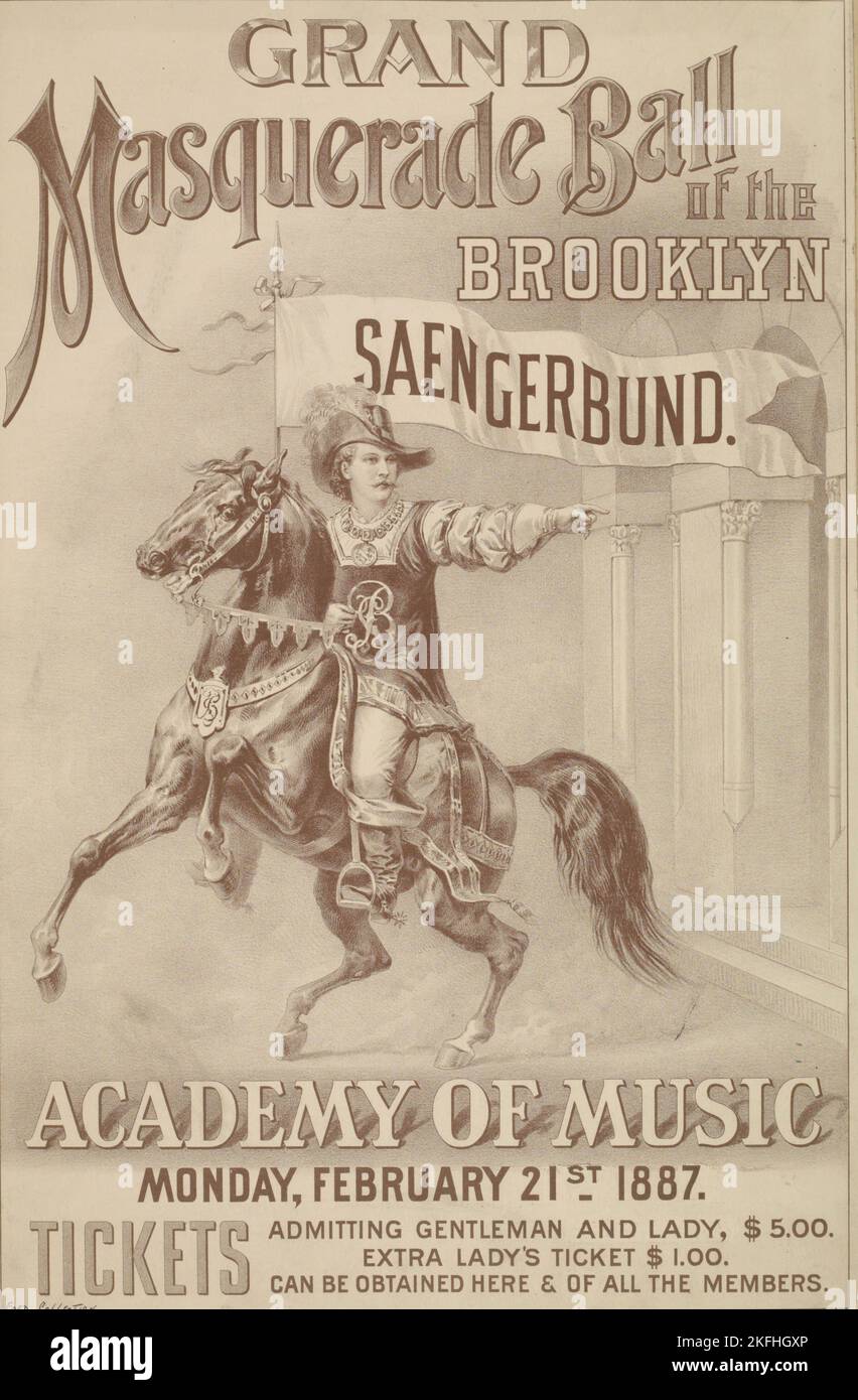 Grand masquerade ball of the Brooklyn Saengerbund, c1887 Stock Photo