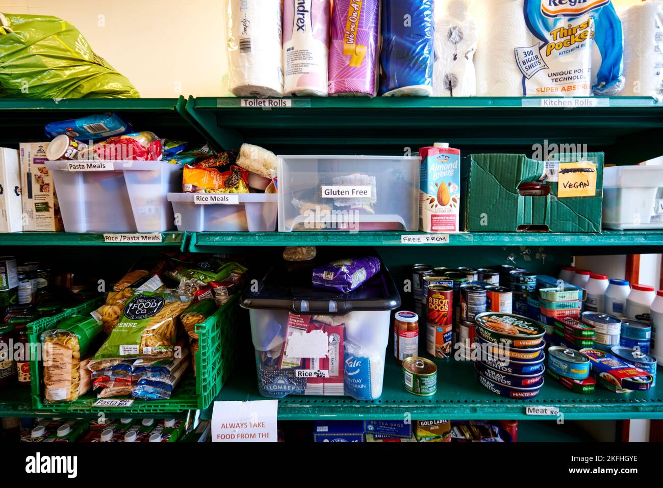 A village food bank in Lancashire UK Stock Photo Alamy