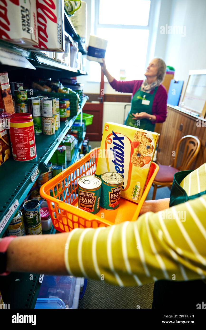 A village food bank in Lancashire UK Stock Photo Alamy