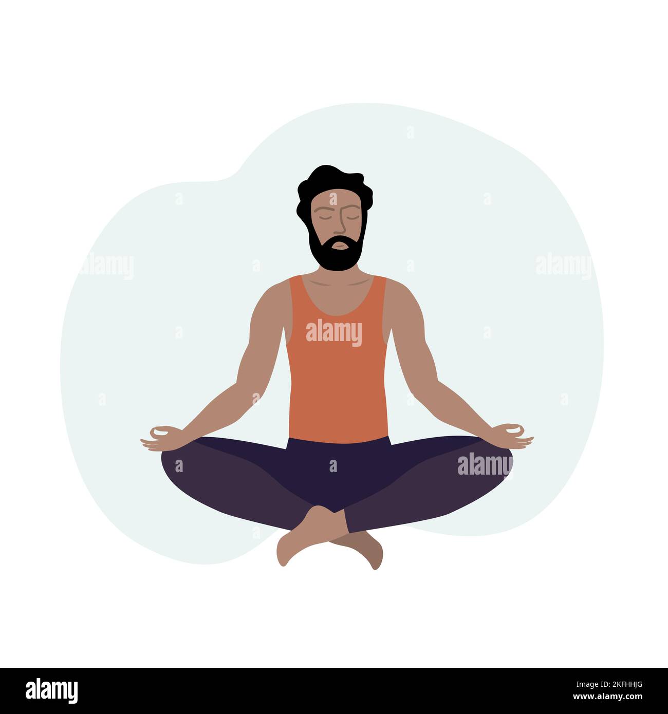 Cross legged breathing man Stock Vector Images - Alamy