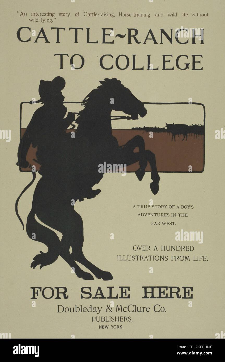 Cattle-ranch to college, c1895 - 1911 Stock Photo - Alamy