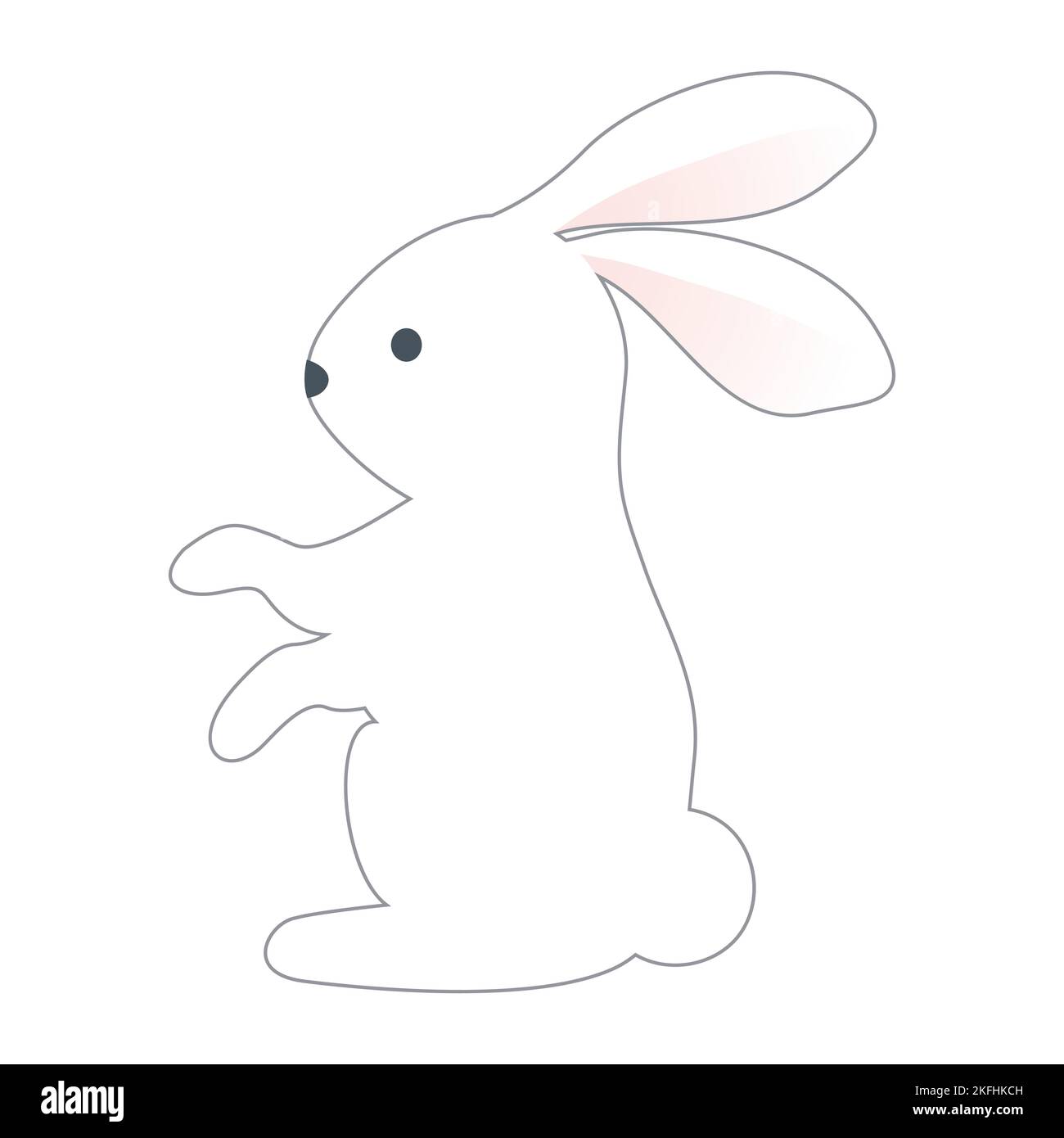 The white rabbit . A design element. Vector clipart Stock Vector Image