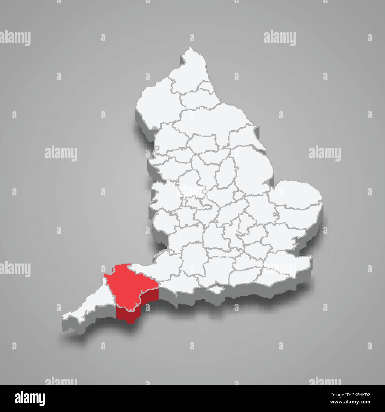 Devon county location within England 3d isometric map Stock Vector Image & Art Alamy