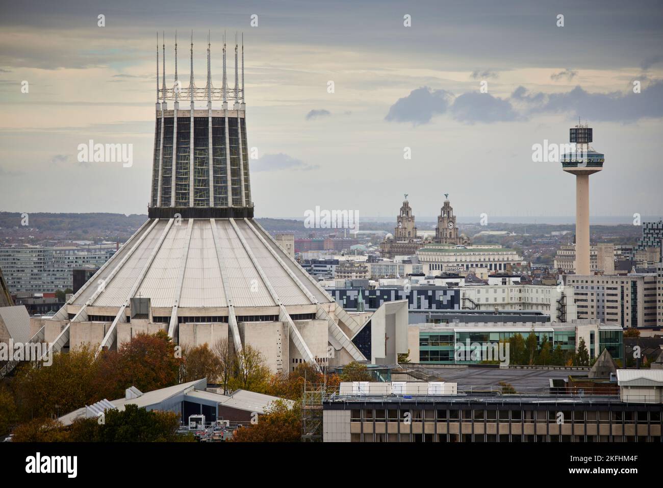 Liverpool Metropolitan Cathedral, officially known as the Metropolitan Cathedral of Christ the King[2] and locally nicknamed 'Paddy's Wigwam' Stock Photo