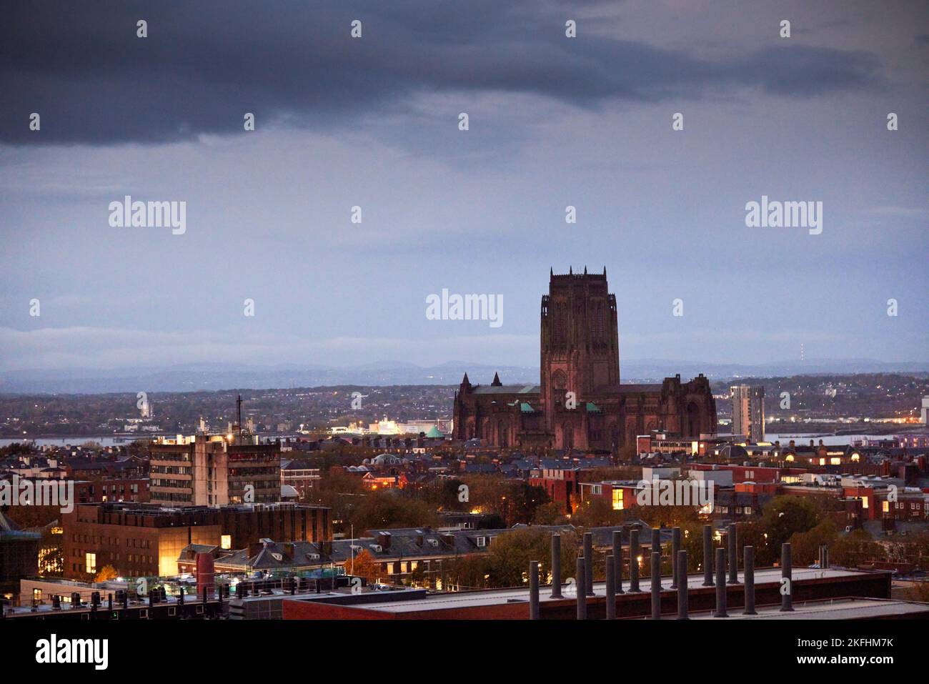 iverpool Cathedral  Anglican Diocese of Liverpool, built on St James's Mount in Liverpool, Stock Photo