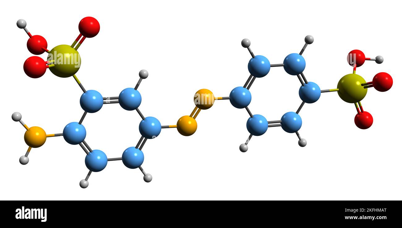 3D image of Fast Yellow AB skeletal formula - molecular chemical
