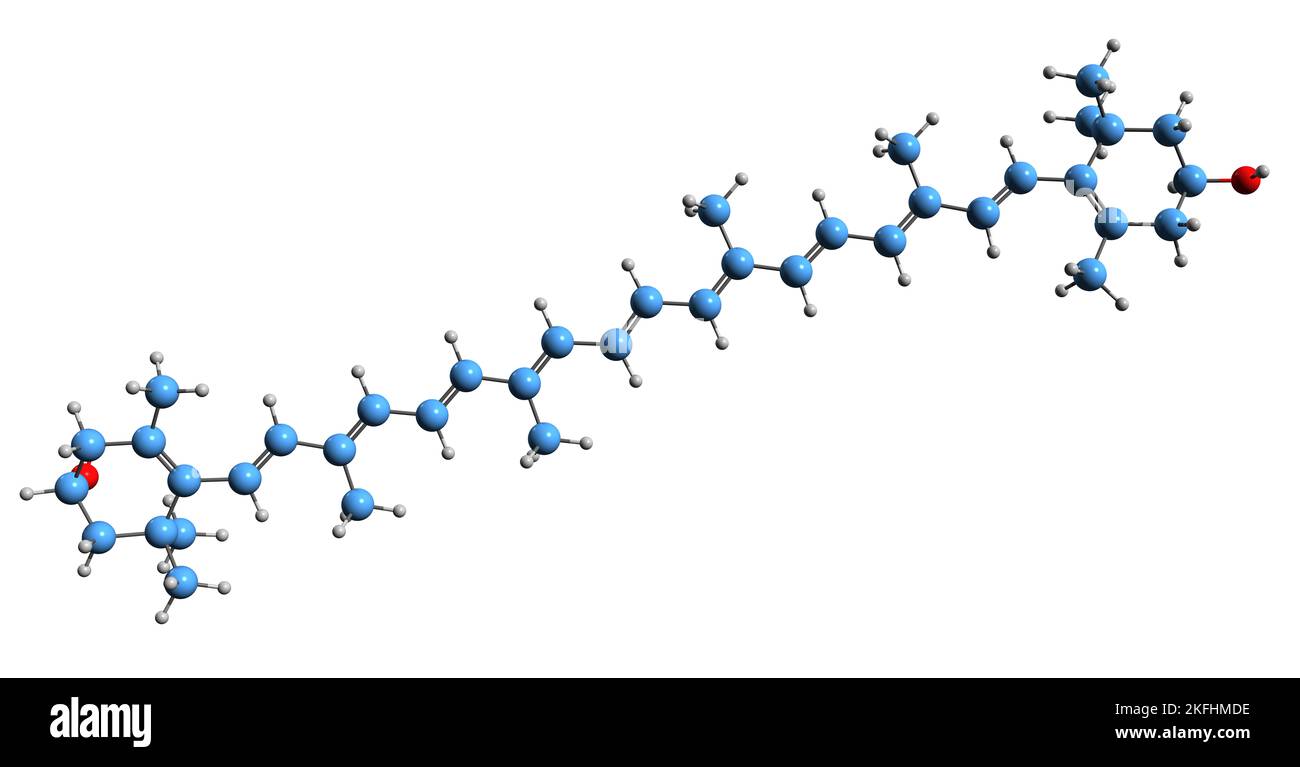 3D image of Zeaxanthin skeletal formula molecular chemical structure