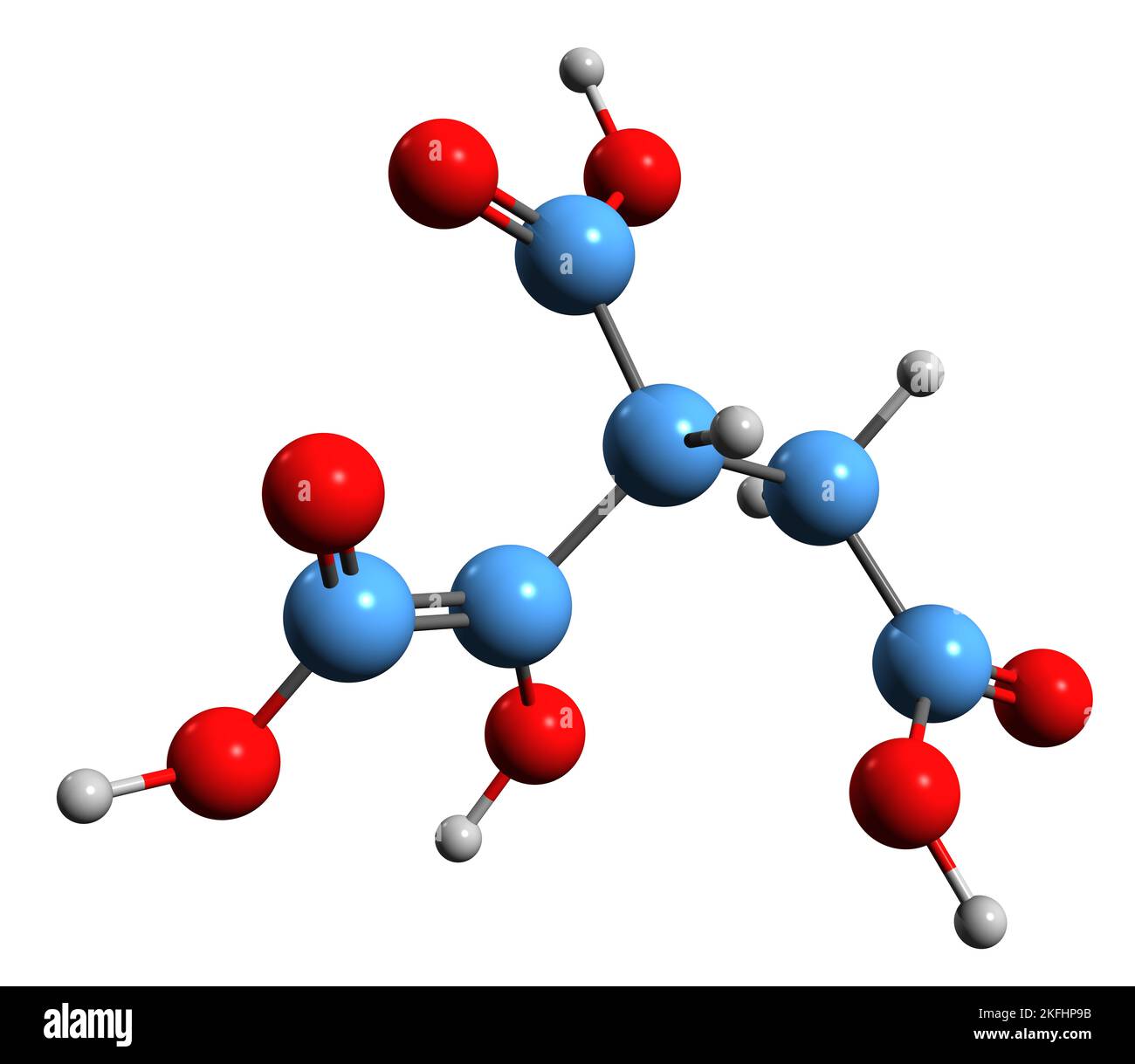 3D image of Isocitric acid skeletal formula - molecular chemical ...