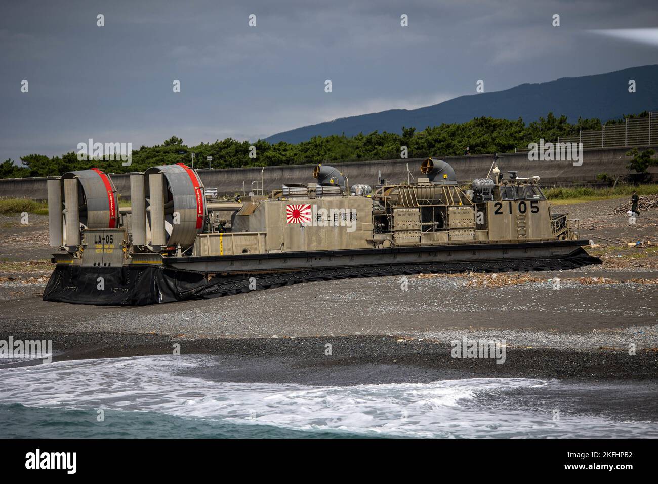 A Japan Maritime Self-Defense Force (JMSDF) landing craft air cushion ...