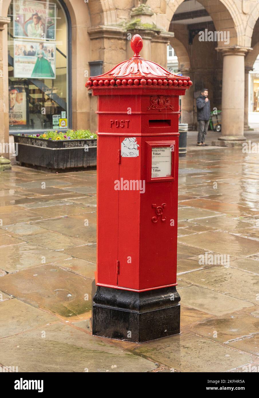 Shrewsbury Shropshire united kingdom 20, October 2022 red  royal mail vintage Victorian post box, still in use in modern times Stock Photo