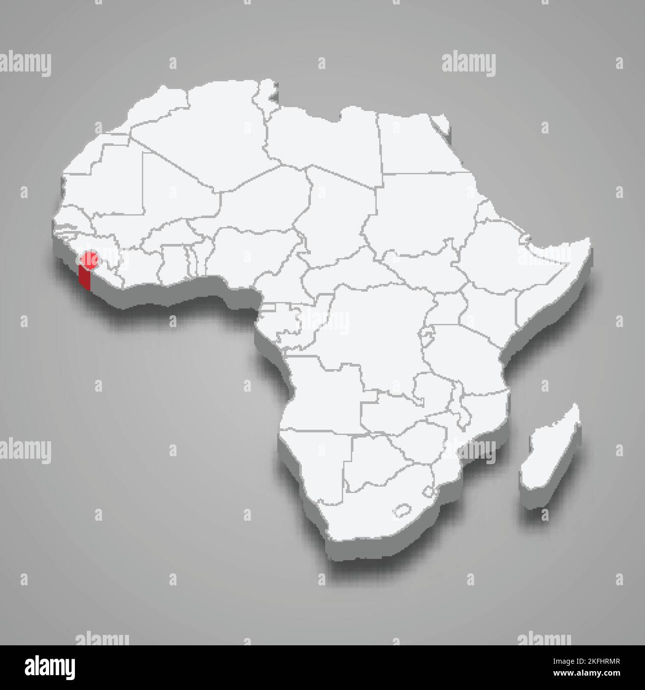 Sierra Leone Country Location Within Africa 3d Isometric Map Stock Sierra Leone Country Location Within Africa 3d Isometric Map 2KFHRMR 