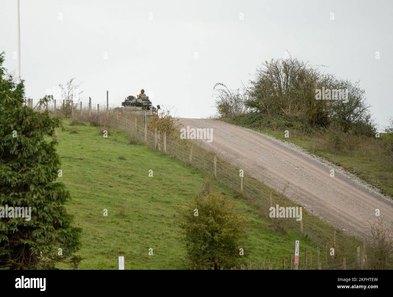 British army Warrior FV510 Tank in action Stock Photo