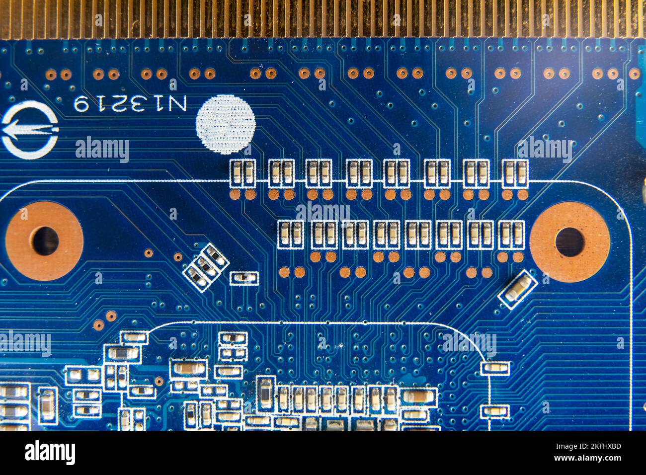 resistors on the blue printed circuit board. pcb Stock Photo Alamy