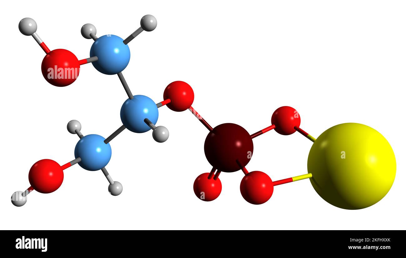 3D image of Calcium glycerylphosphate skeletal formula molecular