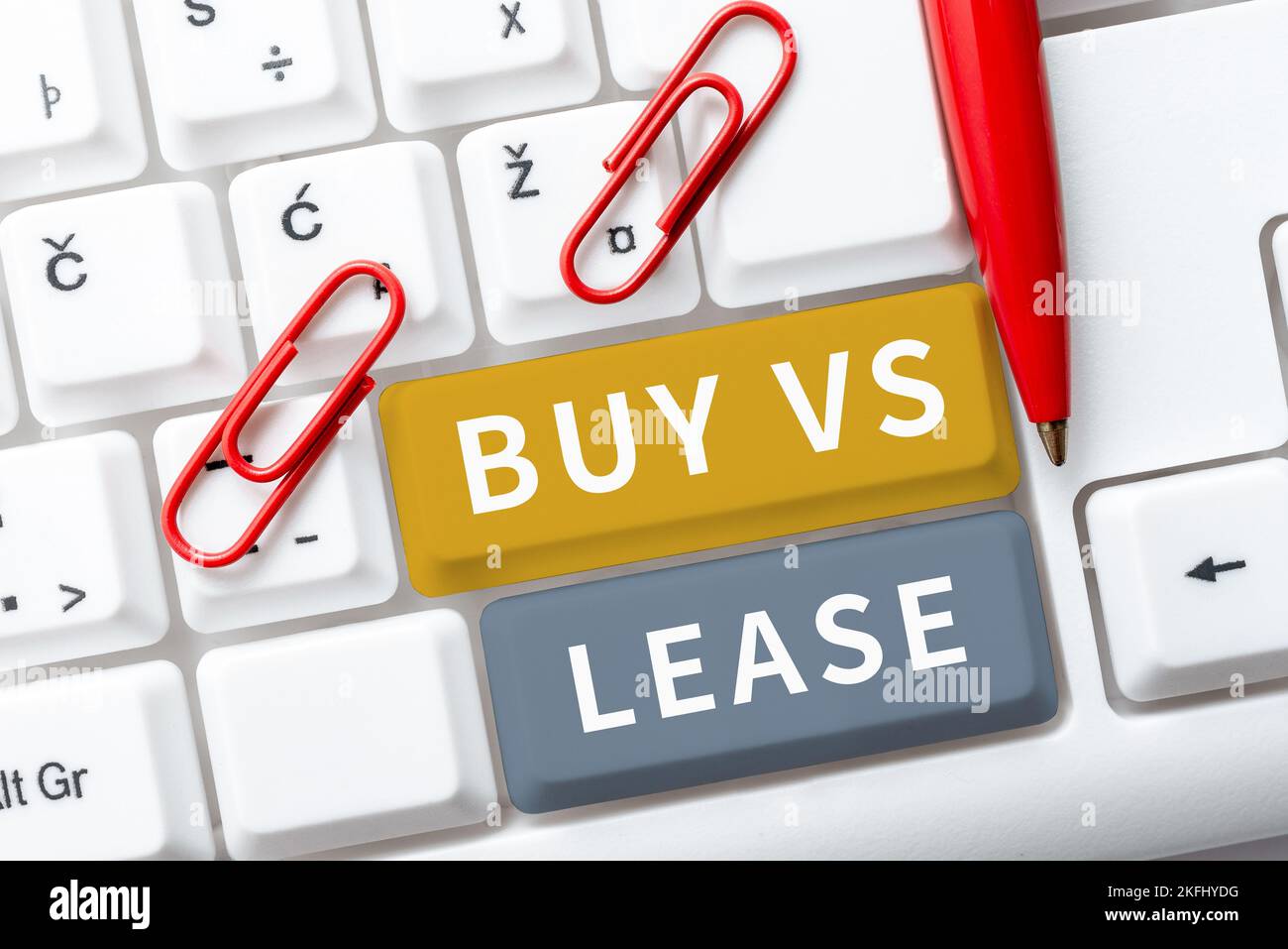 Sign displaying Buy Vs Lease, Business idea Own something versus borrow