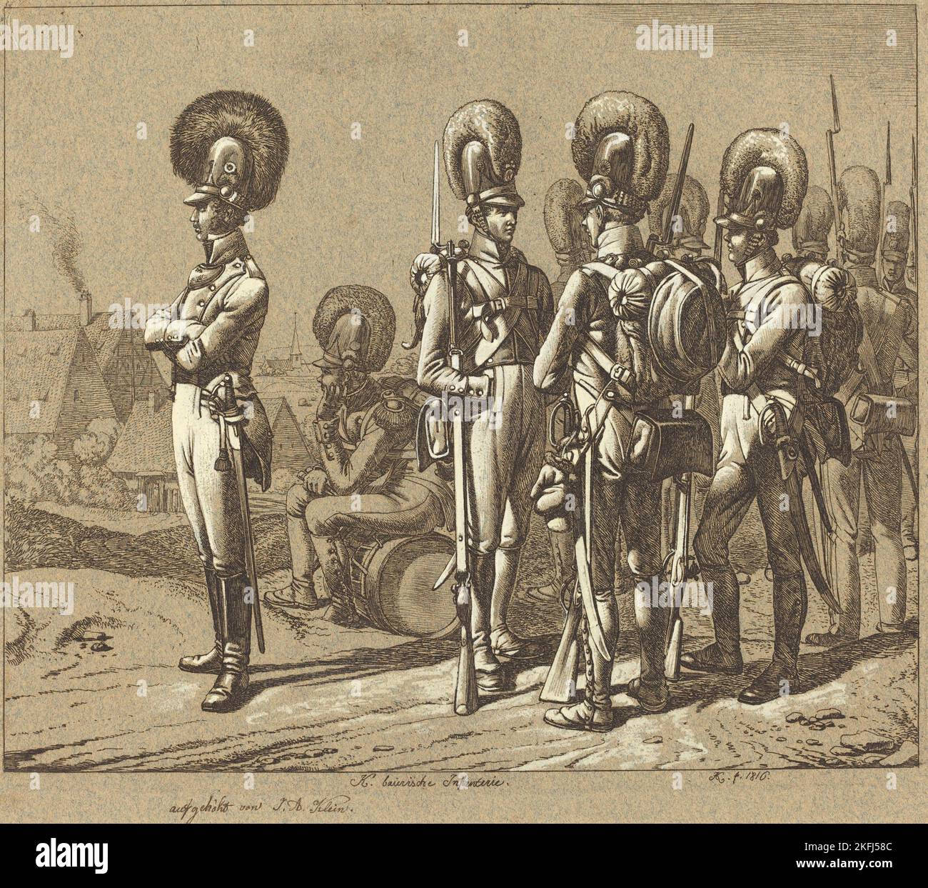 K. baierische Infanterie (Bavarian Infantrymen), 1816. Stock Photo