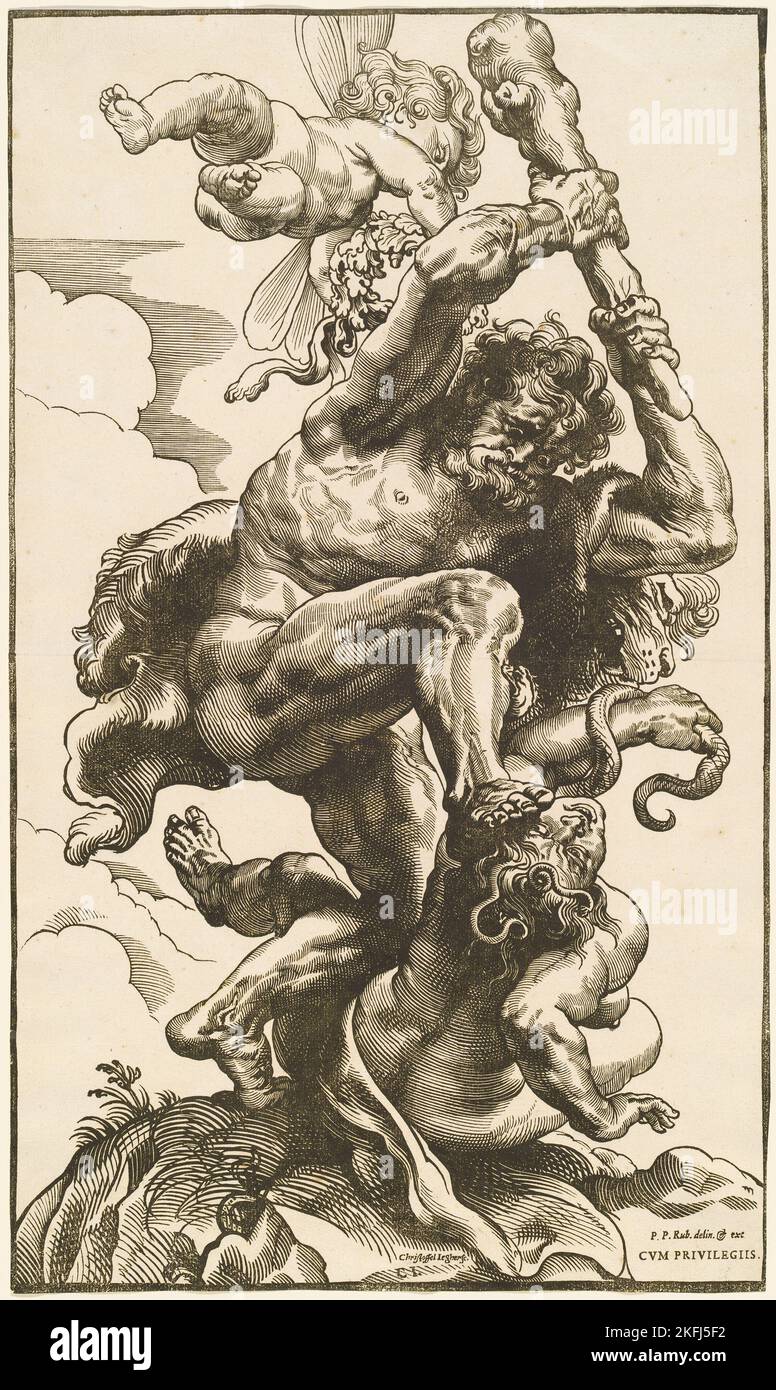 Hercules Fighting the Fury and the Discord. Stock Photo