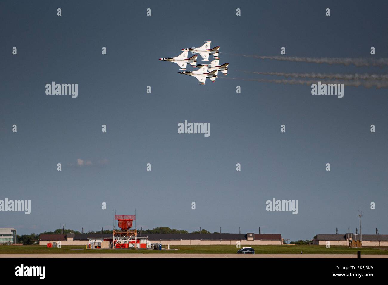 The United States Air Force Air Demonstration Squadron, known as the Thunderbirds, perform for