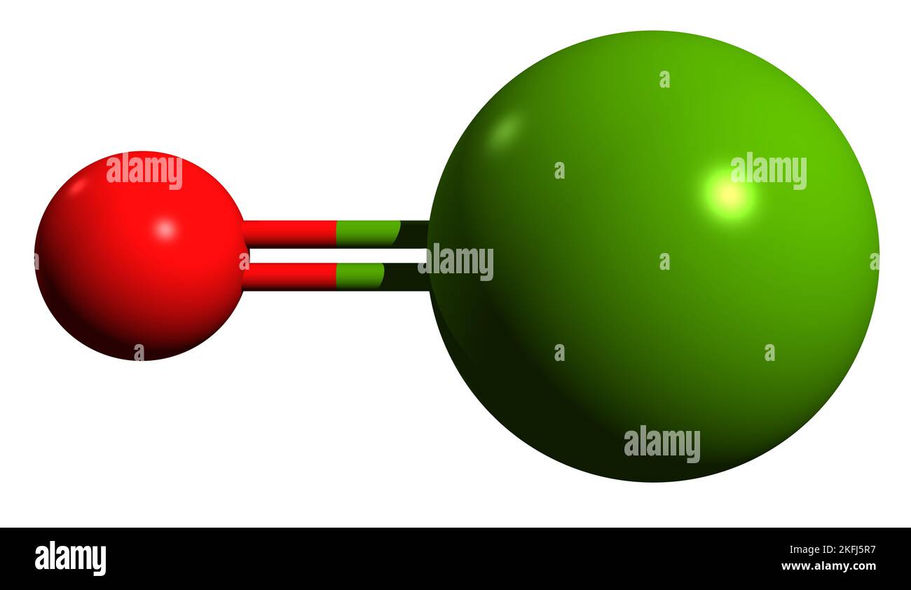 3D image of Magnesium oxide skeletal formula - molecular chemical structure of magnesia isolated on white background Stock Photo