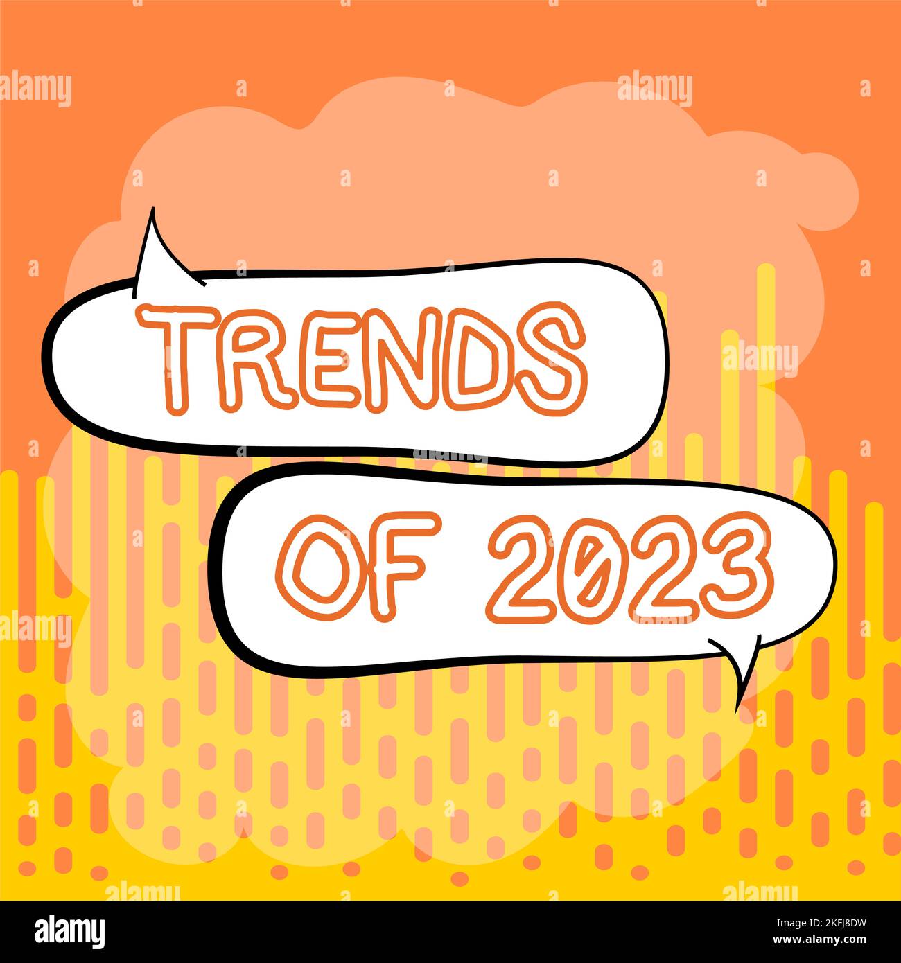 Hand writing sign Trends Of 2023. Concept meaning things that is famous