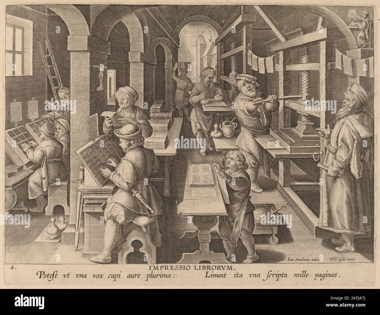 Printers at Work: pl.4, c. 1580/1590. Stock Photo