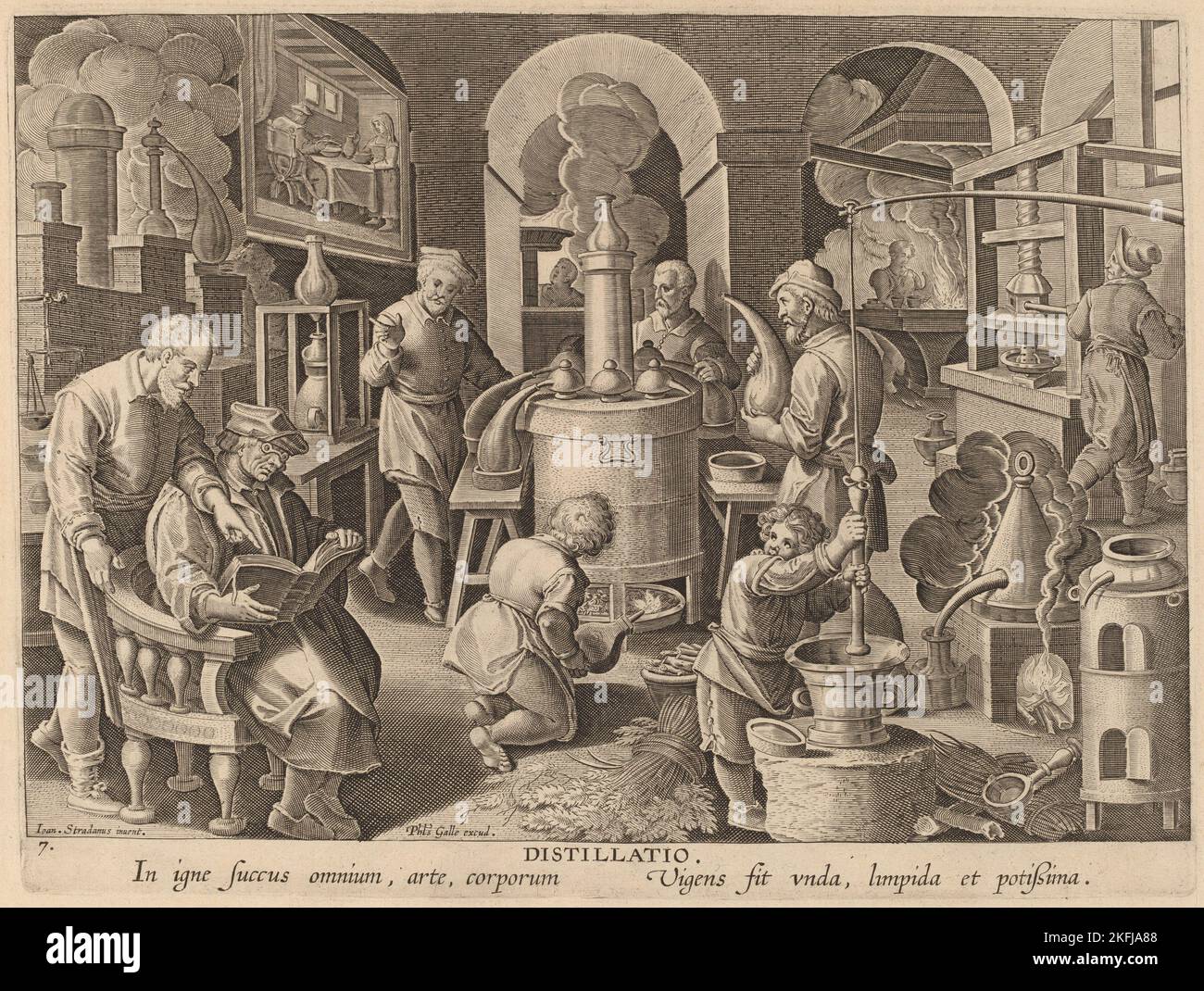 Distillation: pl.7, c. 1580/1590. Stock Photo