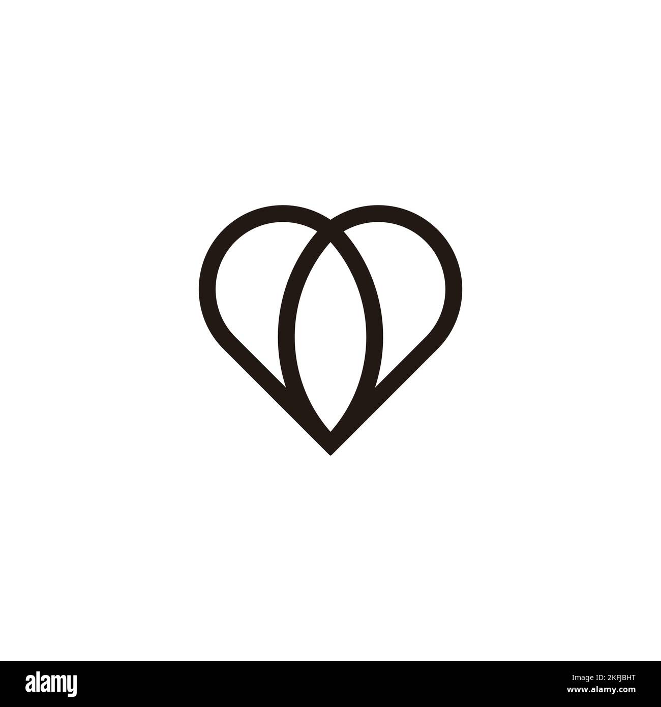 Love and leaf geometric symbol simple logo vector Stock Vector Image ...