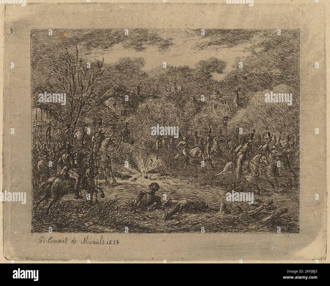 Explosion of a Grenade (L'Explosion d'une grenade), 1854 Stock Photo