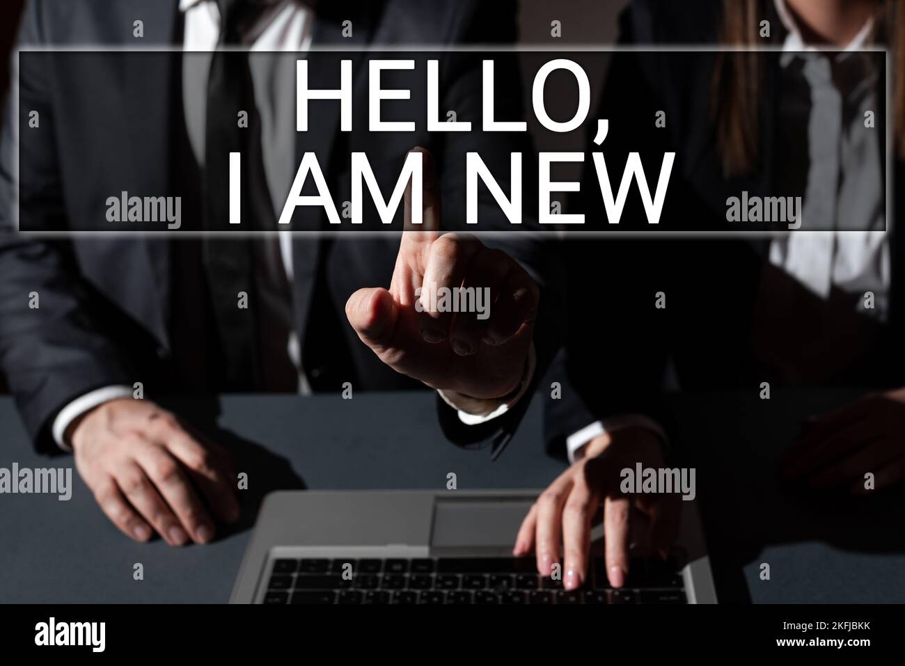 Conceptual caption Hello, I Am New, Business approach introducing ...