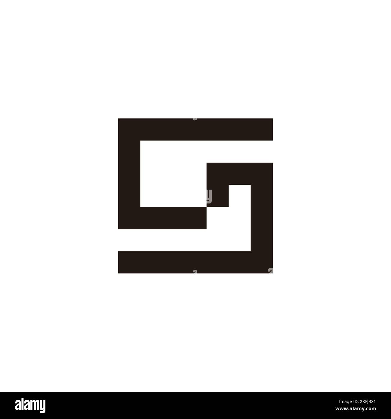 Letter S and J square geometric symbol simple logo vector Stock Vector